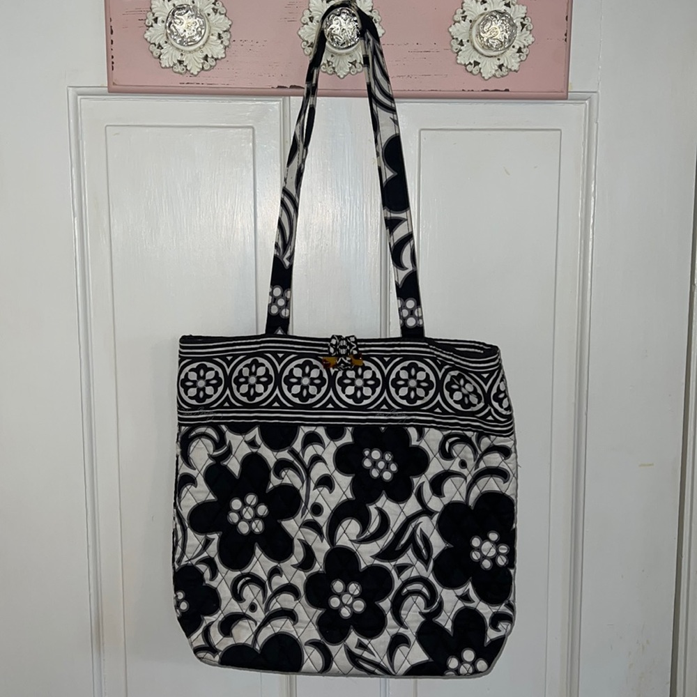 Vera Bradley Book Tote, Black and White